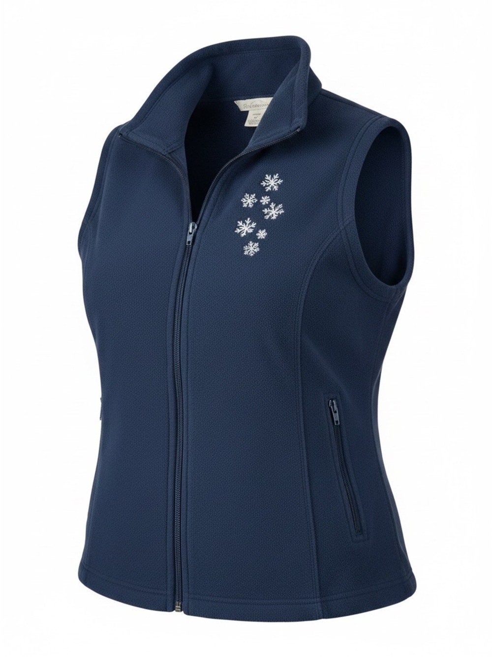 Tri-Mountain Navy Blue Snowflake Fleece Vest M